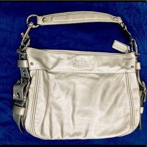 Coach silver leather purse with hardware, new.